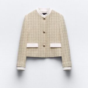 Zara Textured Short Blazer, Large